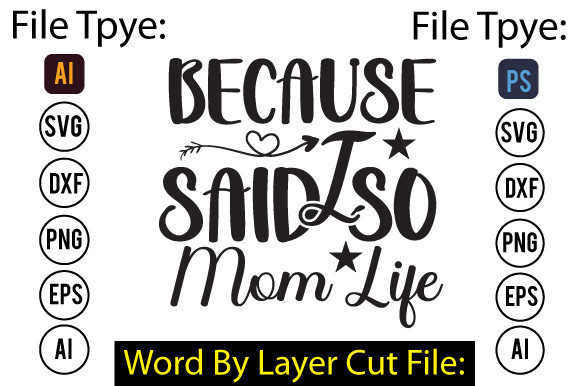 Because I Said So Mom Life Svg: Graphics for Crafts