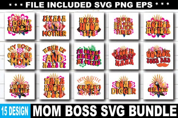 Mom Boss SVG Bundle: Graphics for Crafts