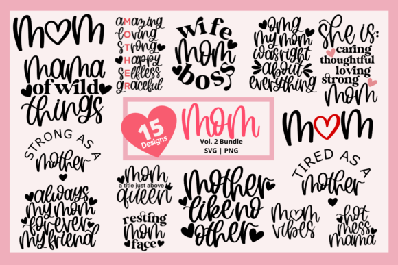 Mom Quotes SVG Bundle: Graphics for Crafts